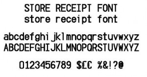 Fake Store Receipt Font