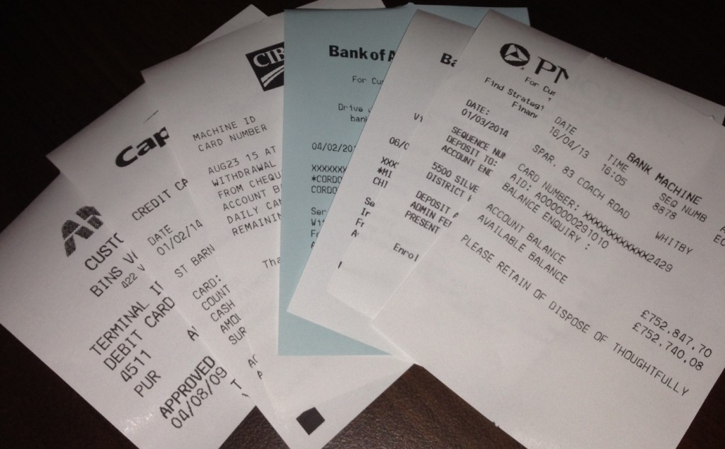 ATM Receipts from Banks